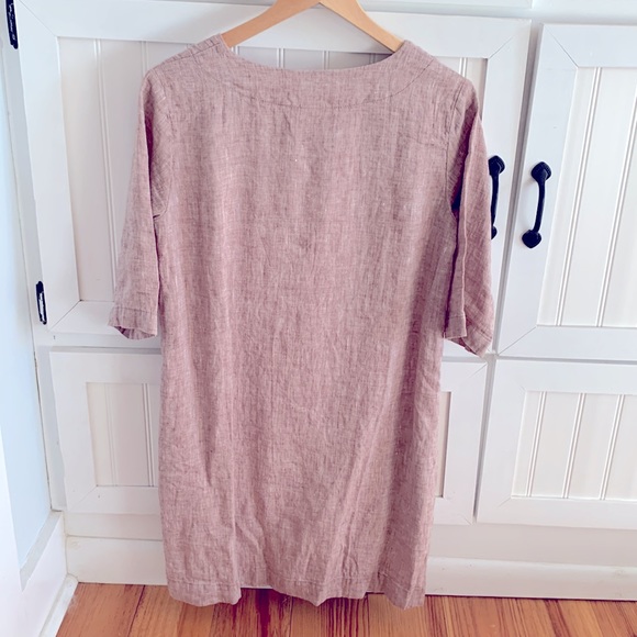 Washed Linen Dress with Pockets - Picture 6 of 9